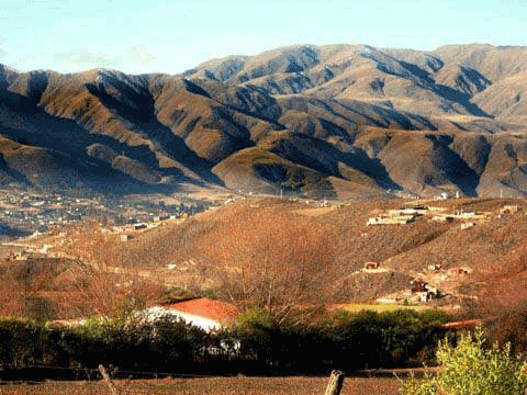 Vistas de paisajes entre La Ovejería y Tafí del Valle