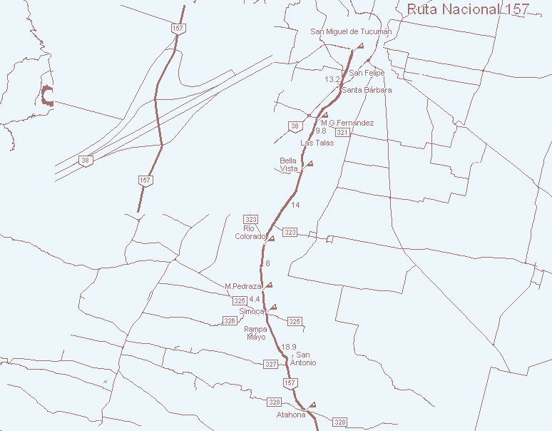 Red Vial de Tucumán: Ruta Nacional 157 (República Argentina).